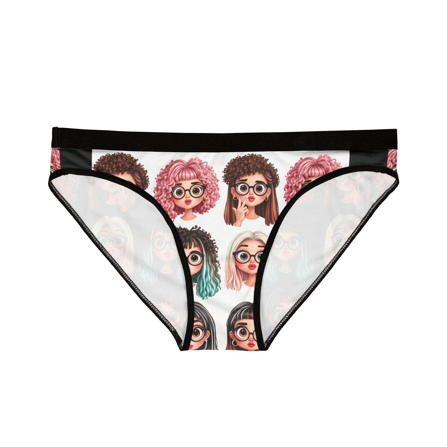 Gen Z Quirky Cartoon Face Panties: Comfy Underwear with High-Res Print for Individuality