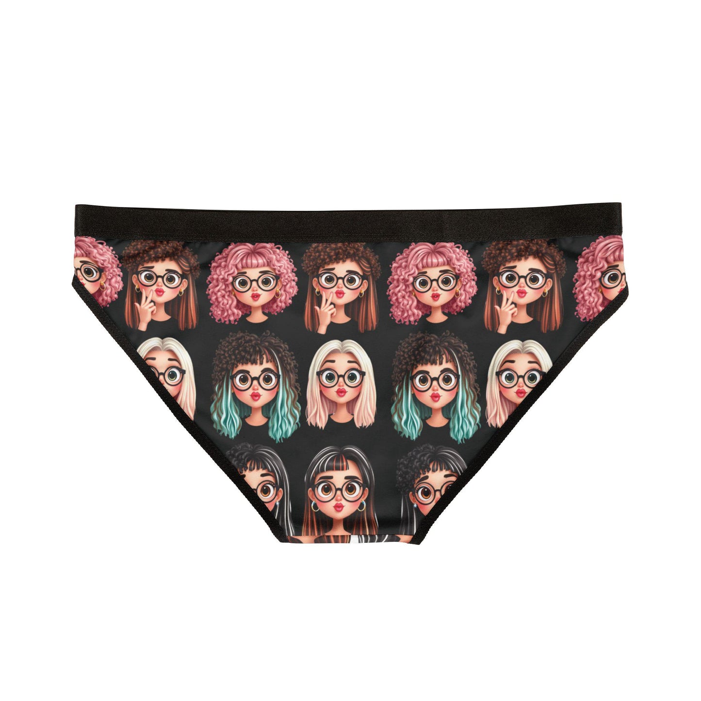 Gen Z Quirky Cartoon Face Panties: Comfy Underwear with High-Res Print for Individuality