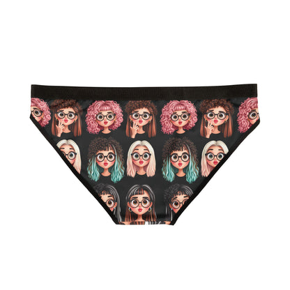 Gen Z Quirky Cartoon Face Panties: Comfy Underwear with High-Res Print for Individuality