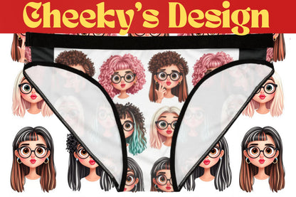 Gen Z Quirky Cartoon Face Panties: Comfy Underwear with High-Res Print for Individuality