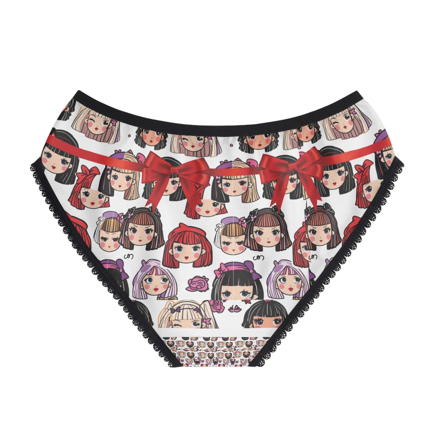 Kawaii Anime Girl Briefs: Cute Bow Panties, Playful Otaku Underwear, Fun Cartoon Lingerie for Women