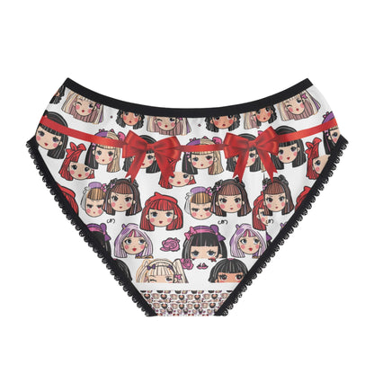 Kawaii Anime Girl Briefs: Cute Bow Panties, Playful Otaku Underwear, Fun Cartoon Lingerie for Women