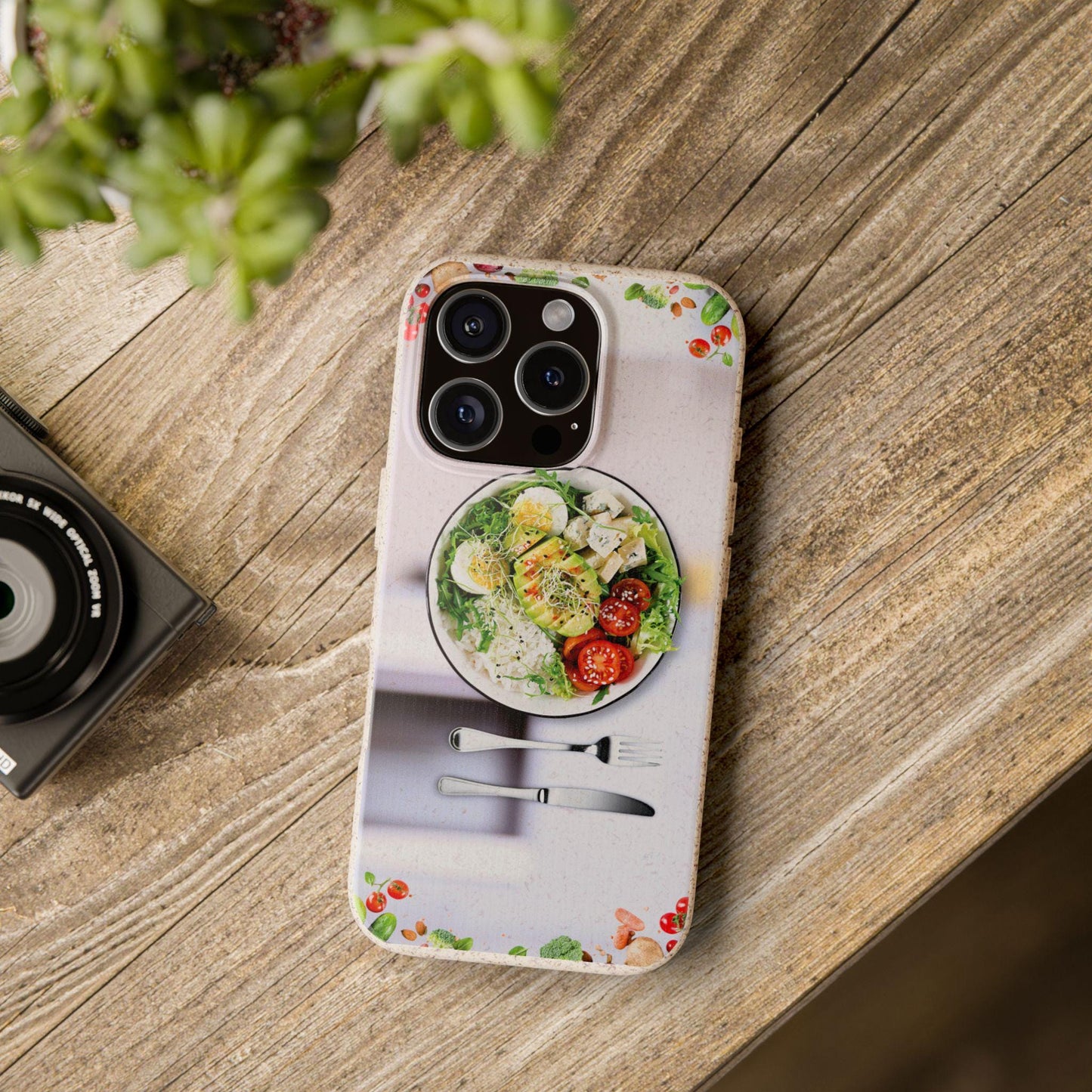 Eco-Friendly Phone Case with Vibrant Salad Design, Biodegradable Cases, Sustainable Gift, Kitchen Lover Accessory, Green Living, [...]