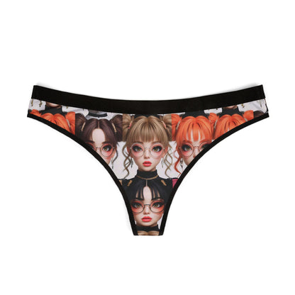 Kawaii Anime Girl Thong with Glasses: Cute Otaku Lingerie Gift for Nerdy Cosplay Enthusiasts