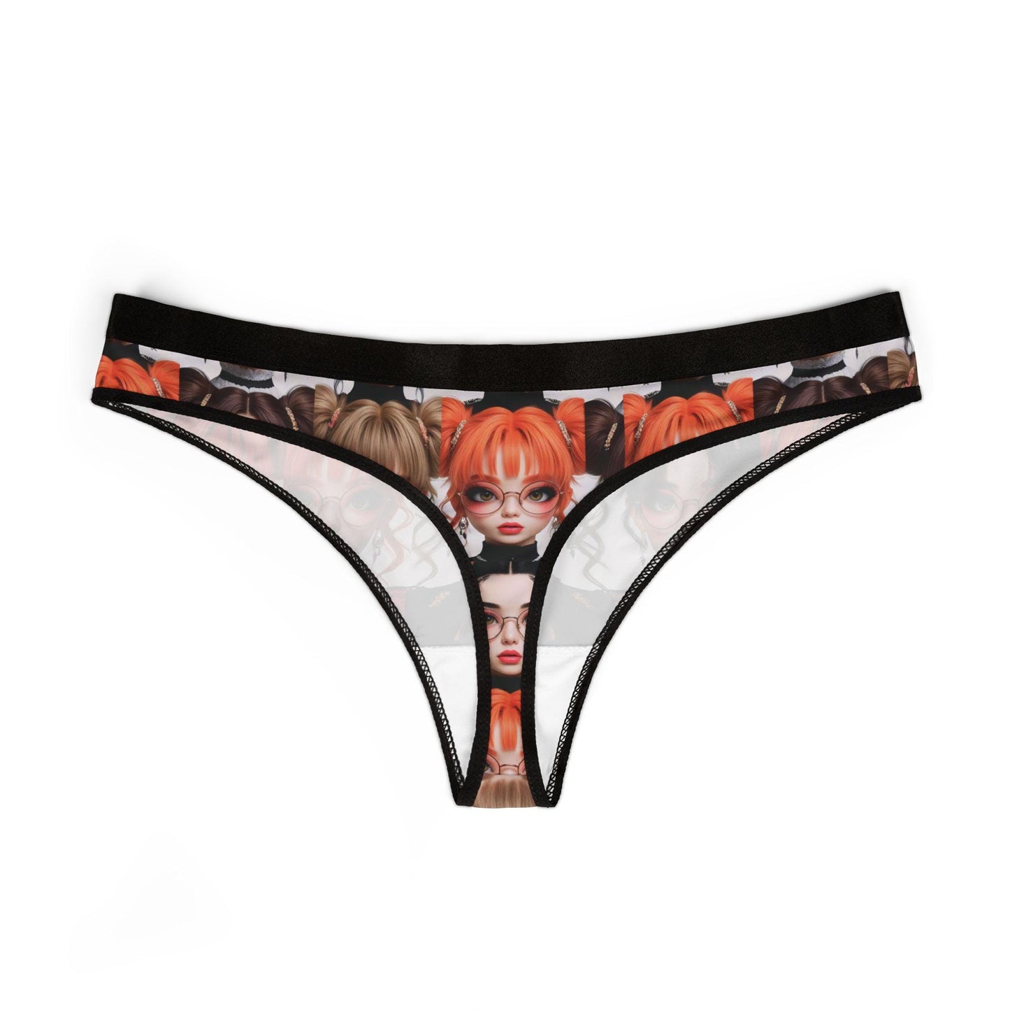 Kawaii Anime Girl Thong with Glasses: Cute Otaku Lingerie Gift for Nerdy Cosplay Enthusiasts