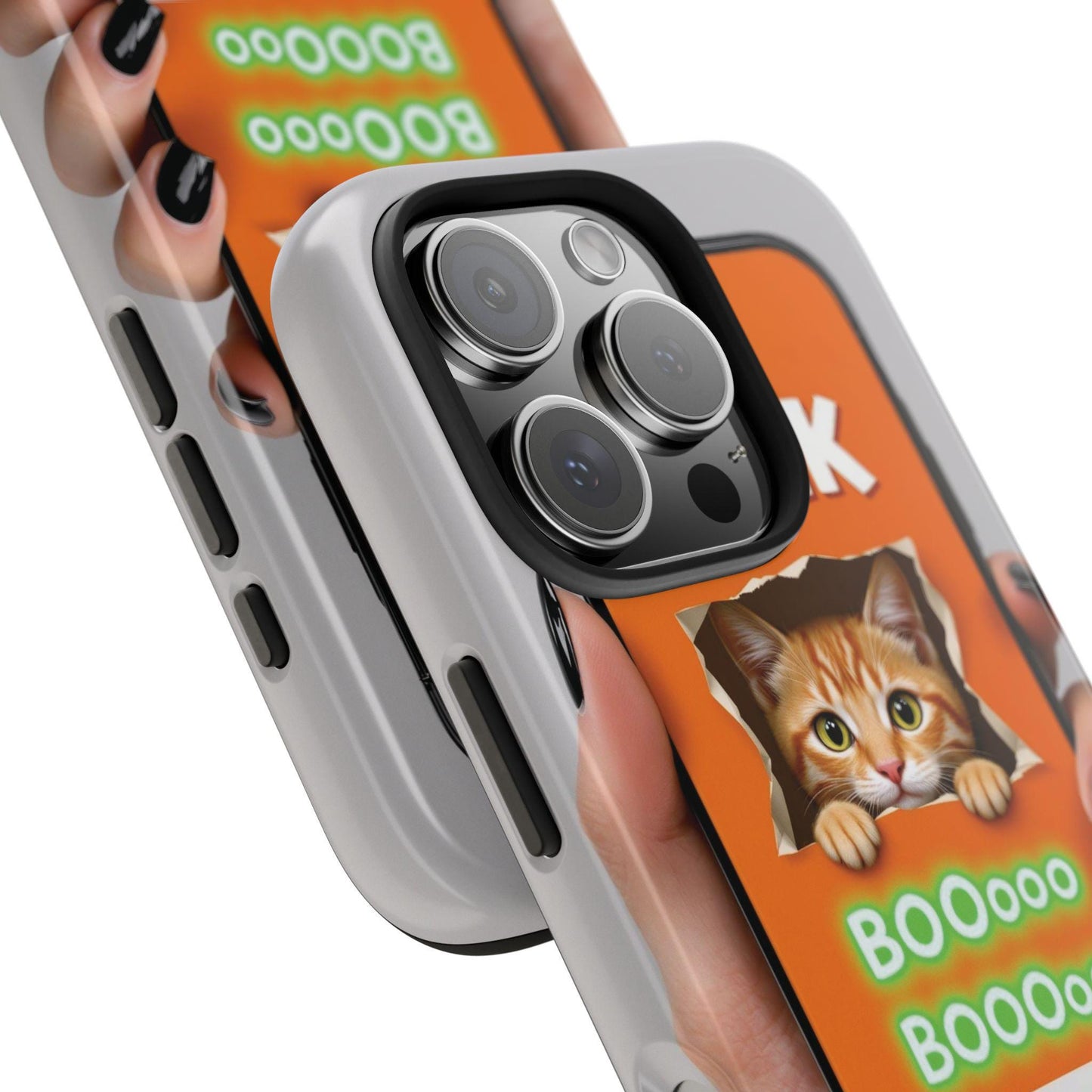 Playful Cat Peek Phone Case: Durable Lexan Plastic Cover for Feline Enthusiasts