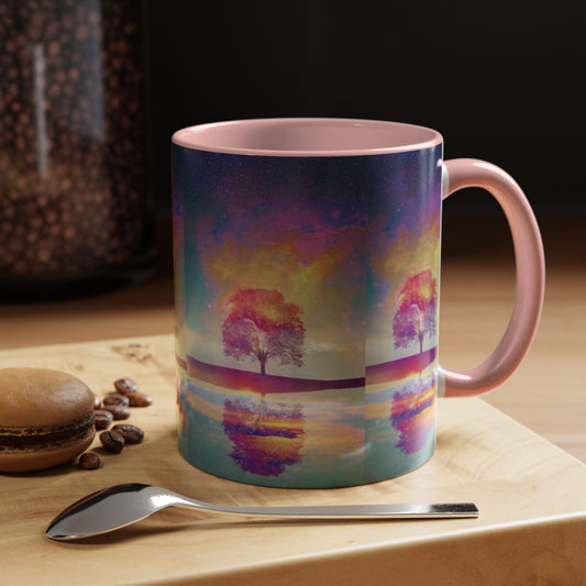 Cosmic Aurora Borealis Galaxy Ceramic Mug: Celestial Night Sky Coffee Cup for Space Enthusiasts
