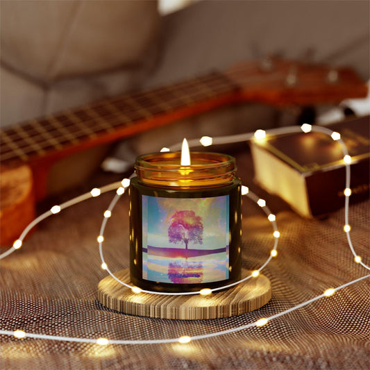 Eco-Friendly Cinnamon Chai Aromatherapy Candle with Celestial Astronomy Art Design for Home Decor