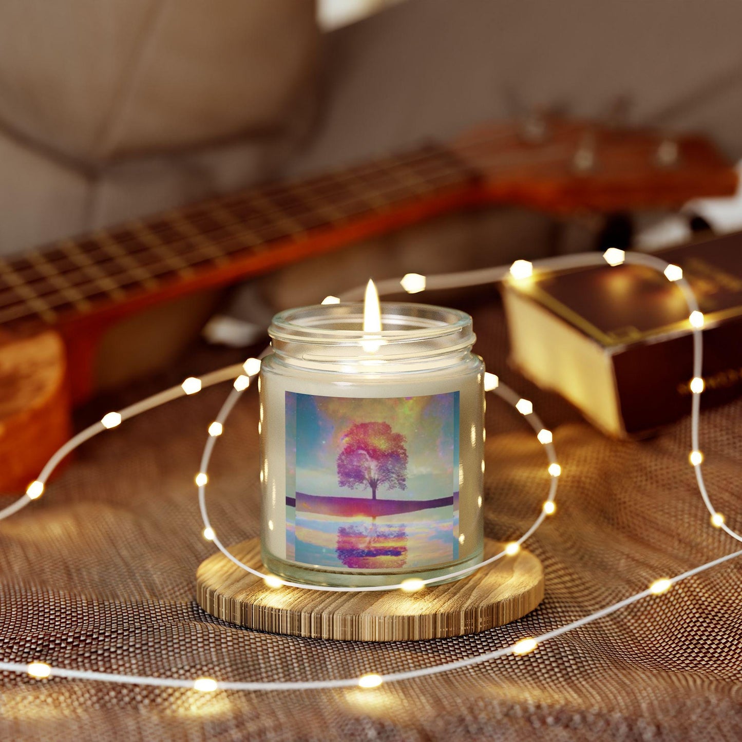 Eco-Friendly Cinnamon Chai Aromatherapy Candle with Celestial Astronomy Art Design for Home Decor