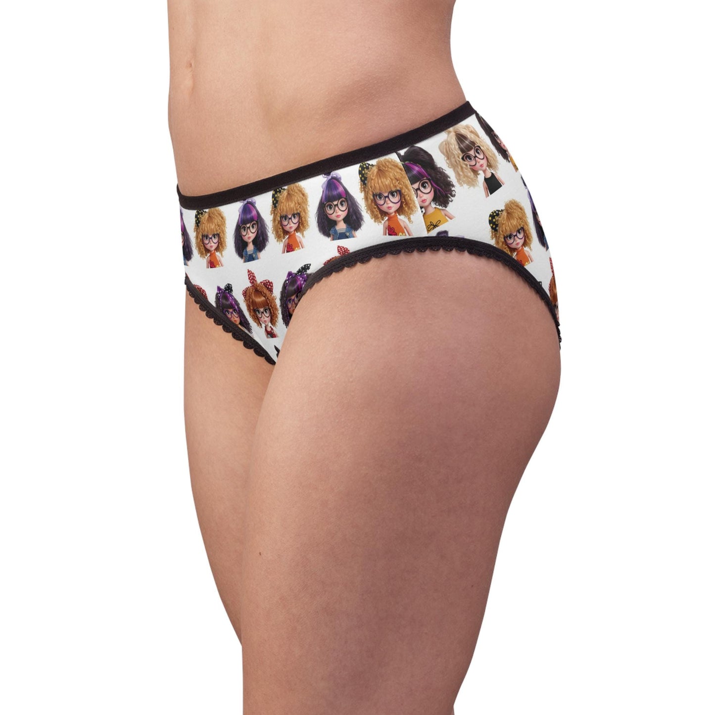 CurliPop Crew Briefs: Kawaii Nerdy Girl Underwear