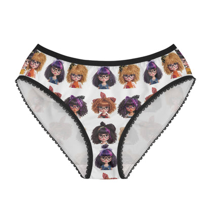 CurliPop Crew Briefs: Kawaii Nerdy Girl Underwear