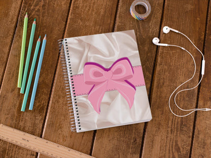 Elegant Bow Spiral Notebook: Ruled Lines for Journaling, Wedding Planning & Daily Notes