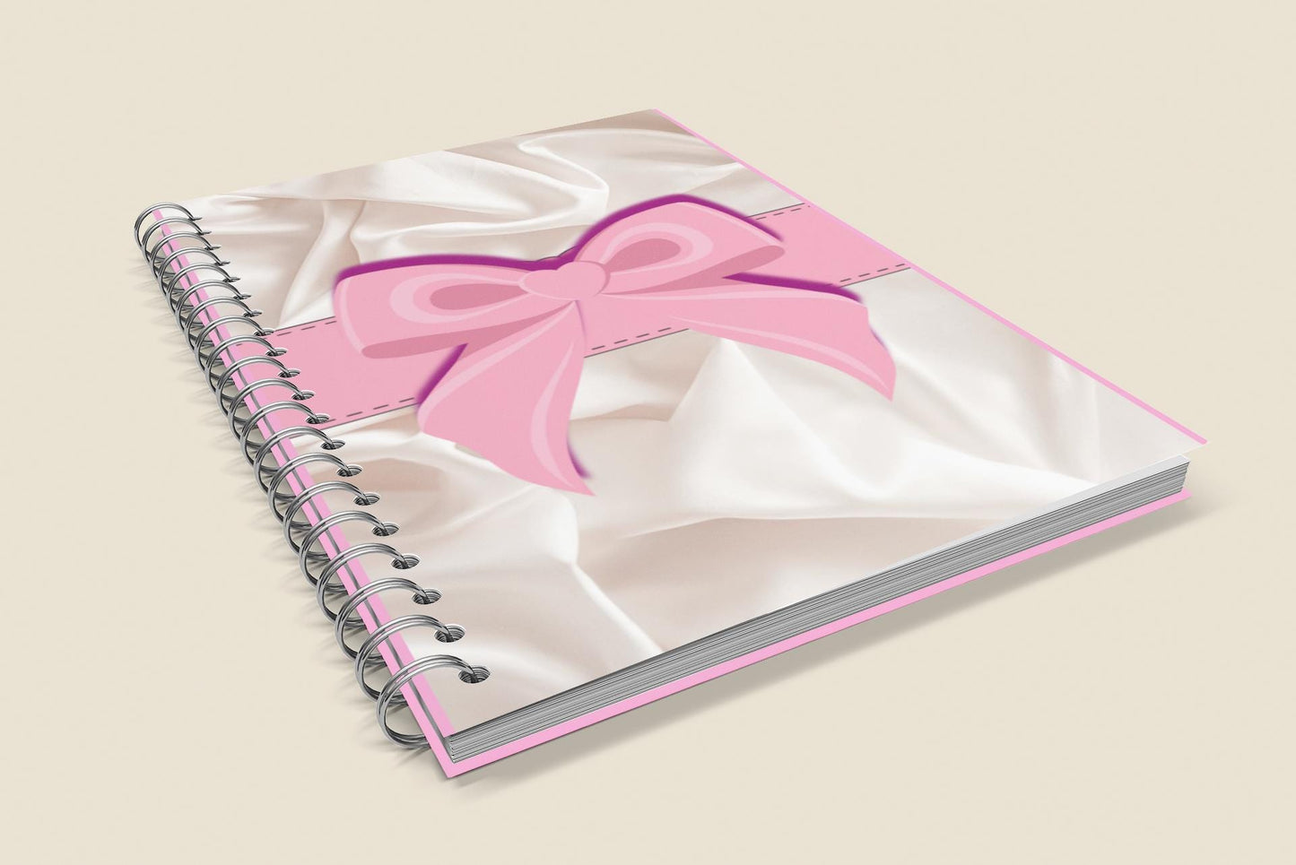 Elegant Bow Spiral Notebook: Ruled Lines for Journaling, Wedding Planning & Daily Notes