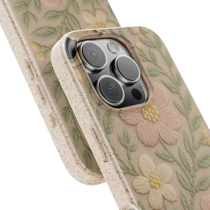 Eco-Friendly Floral Phone Case, Sustainable Phone Cover, Nature-Inspired Tech Accessory, Biodegradable Case for Nature Lovers, Gift for Her