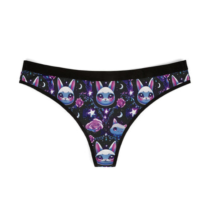 Gothic Kawaii Thong: Anime Cat & Bunny, Lace, Roses