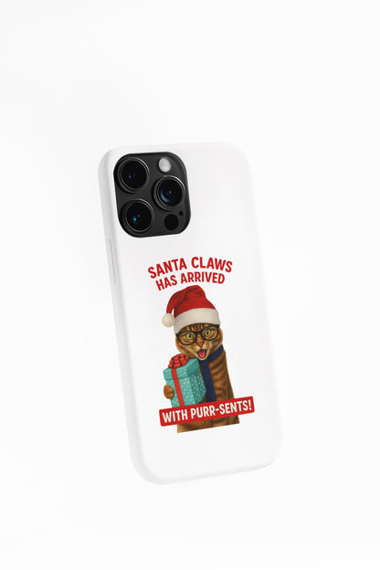 Santa Claws Funny Xmas Cat Gift, Cute Early Holiday Cat with Glasses and Present, Gift for Cat Lovers, Pet Owners and Christmas Humor Fans