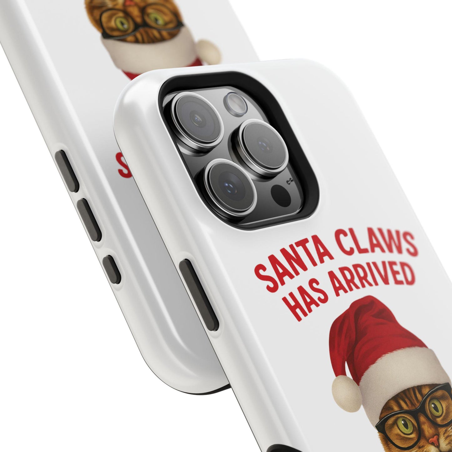 Santa Claws Funny Xmas Cat Gift, Cute Early Holiday Cat with Glasses and Present, Gift for Cat Lovers, Pet Owners and Christmas Humor Fans