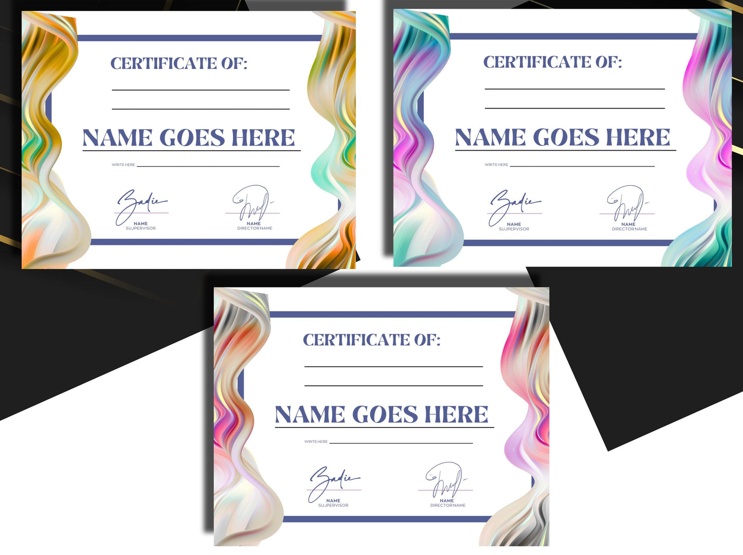 Editable Certificate Templates Bundle: Graduation, Award, Diploma (Canva Digital Download)