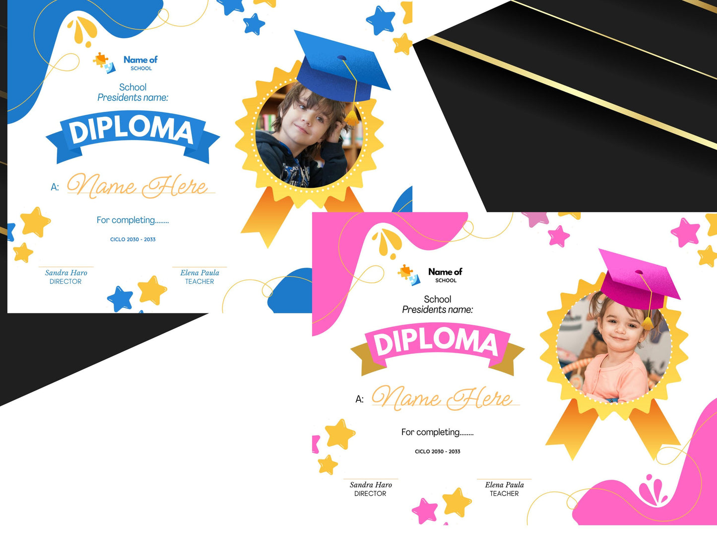 Editable Certificate Templates Bundle: Graduation, Award, Diploma (Canva Digital Download)