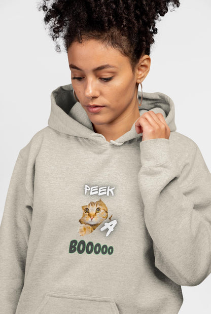 Funny Cat Ghost Halloween Hoodie: Unisex Cozy Sweatshirt