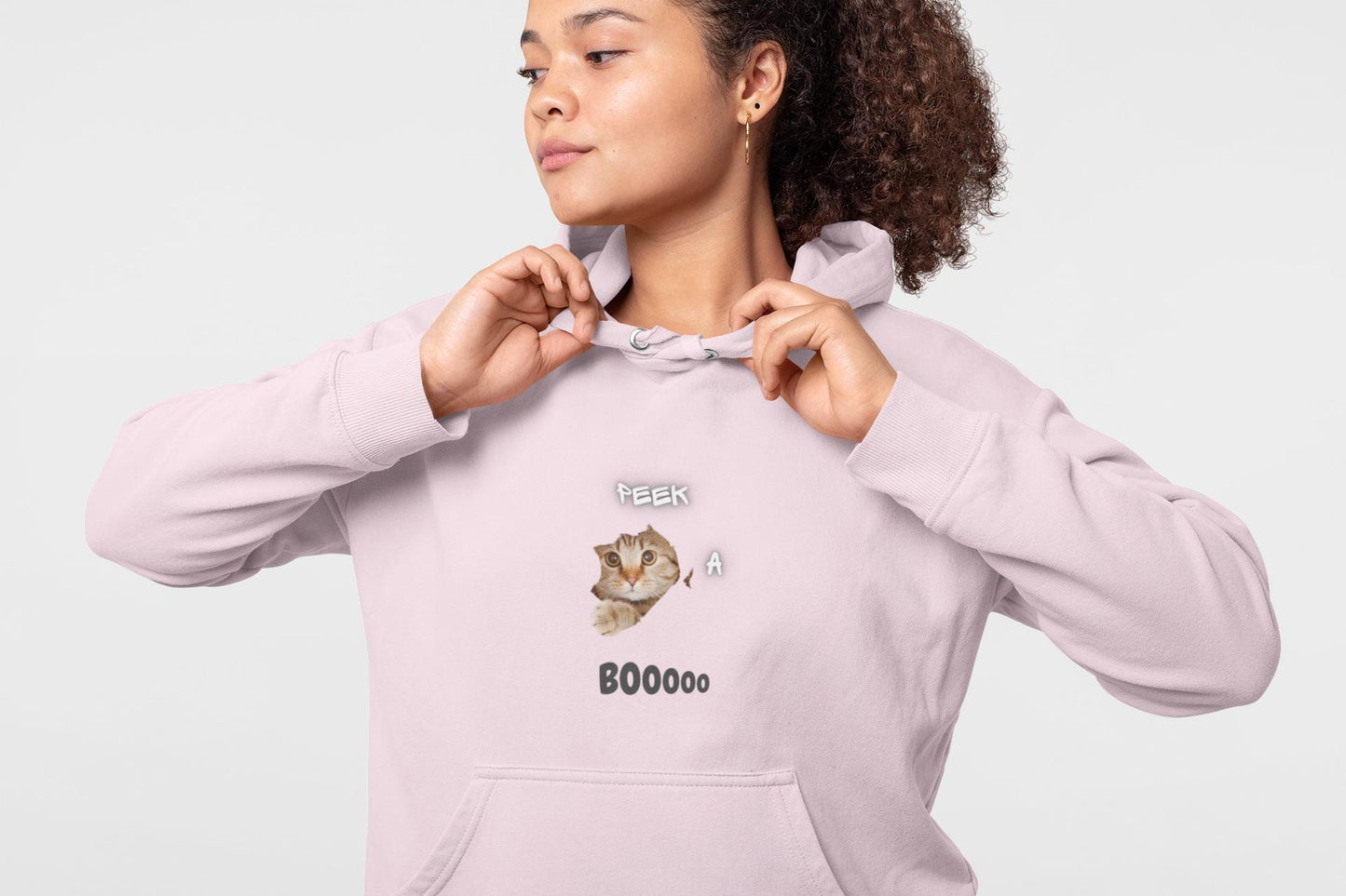 Funny Cat Ghost Halloween Hoodie: Unisex Cozy Sweatshirt