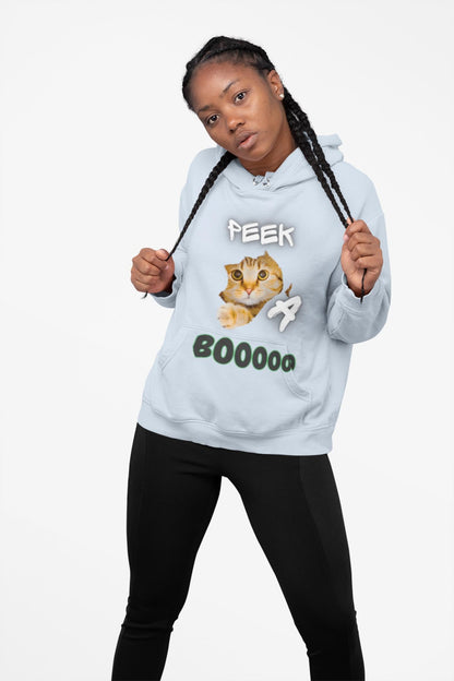Funny Cat Ghost Halloween Hoodie: Unisex Cozy Sweatshirt