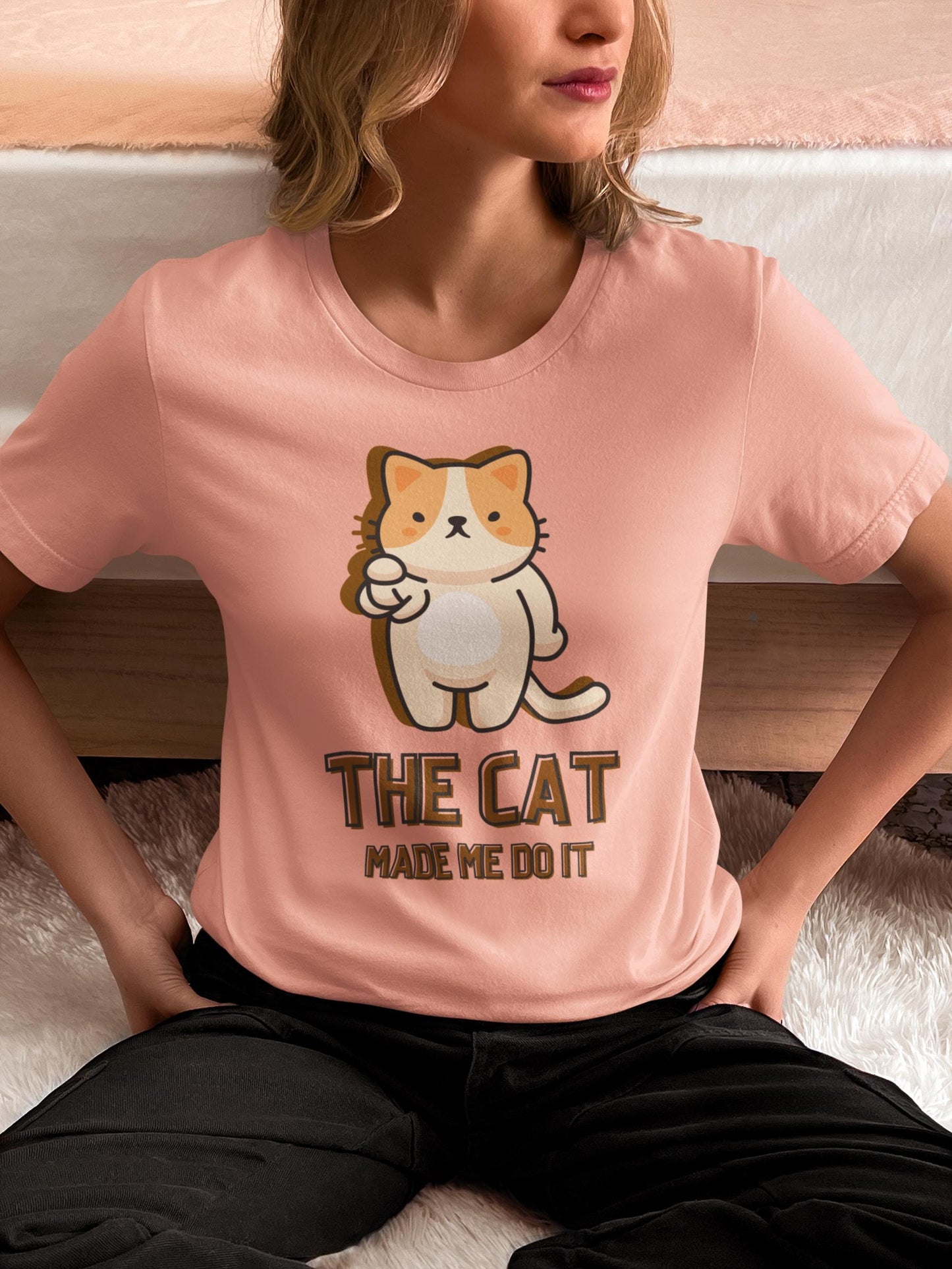 Quirky Cat Lover Boxy Tee: Pigment-Dyed Comfort Shirt