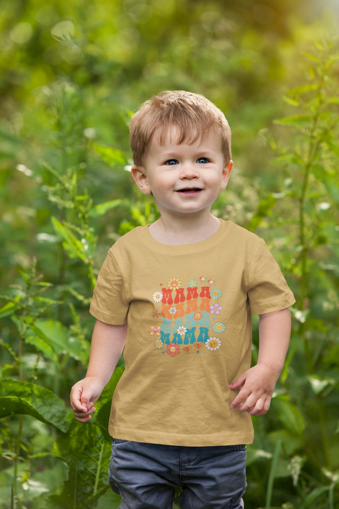 Children's Floral Graphic Tee: Cotton Back-to-School Shirt for Boys & Girls, Relaxed Fit Summer Top