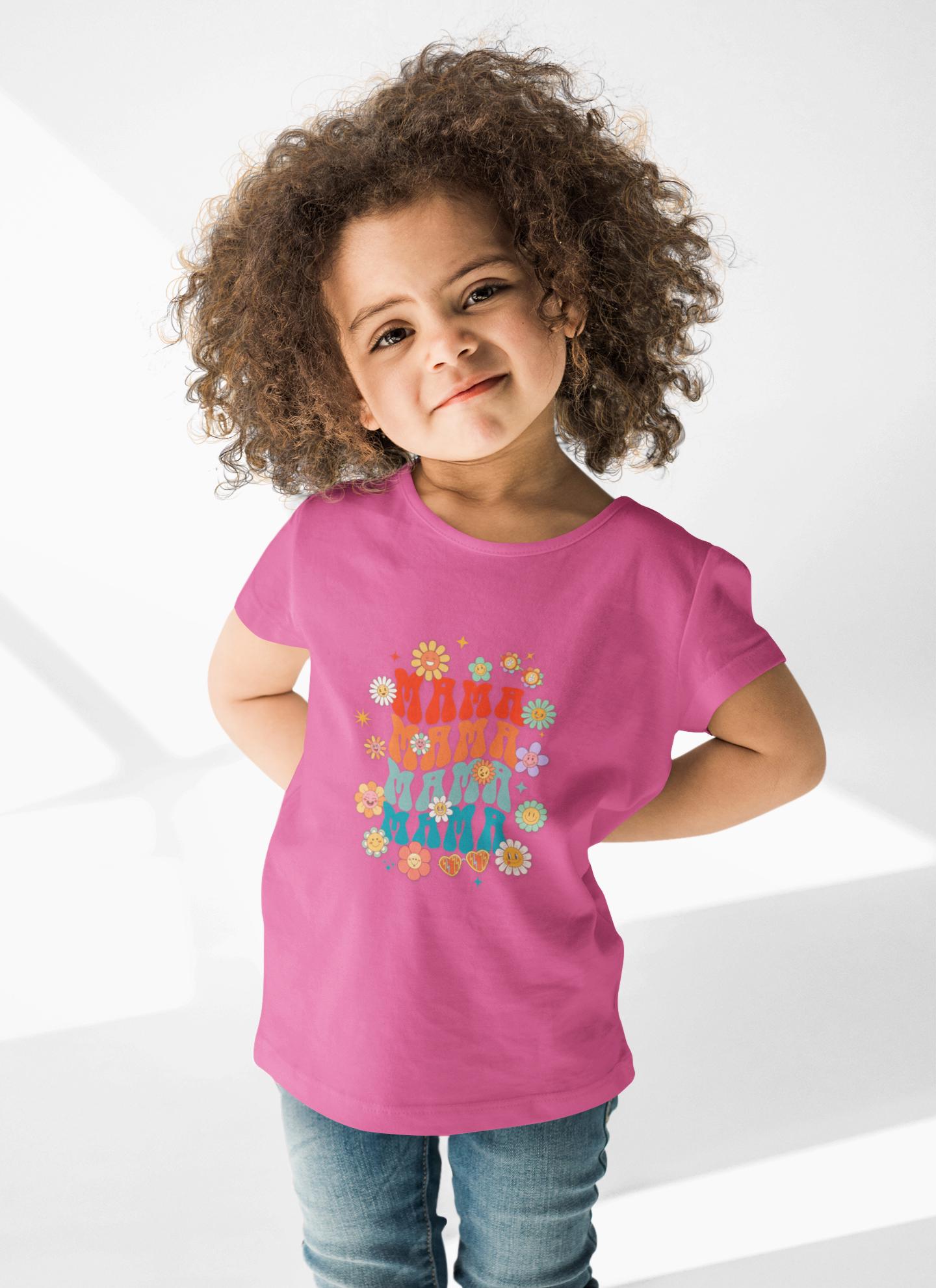Children's Floral Graphic Tee: Cotton Back-to-School Shirt for Boys & Girls, Relaxed Fit Summer Top