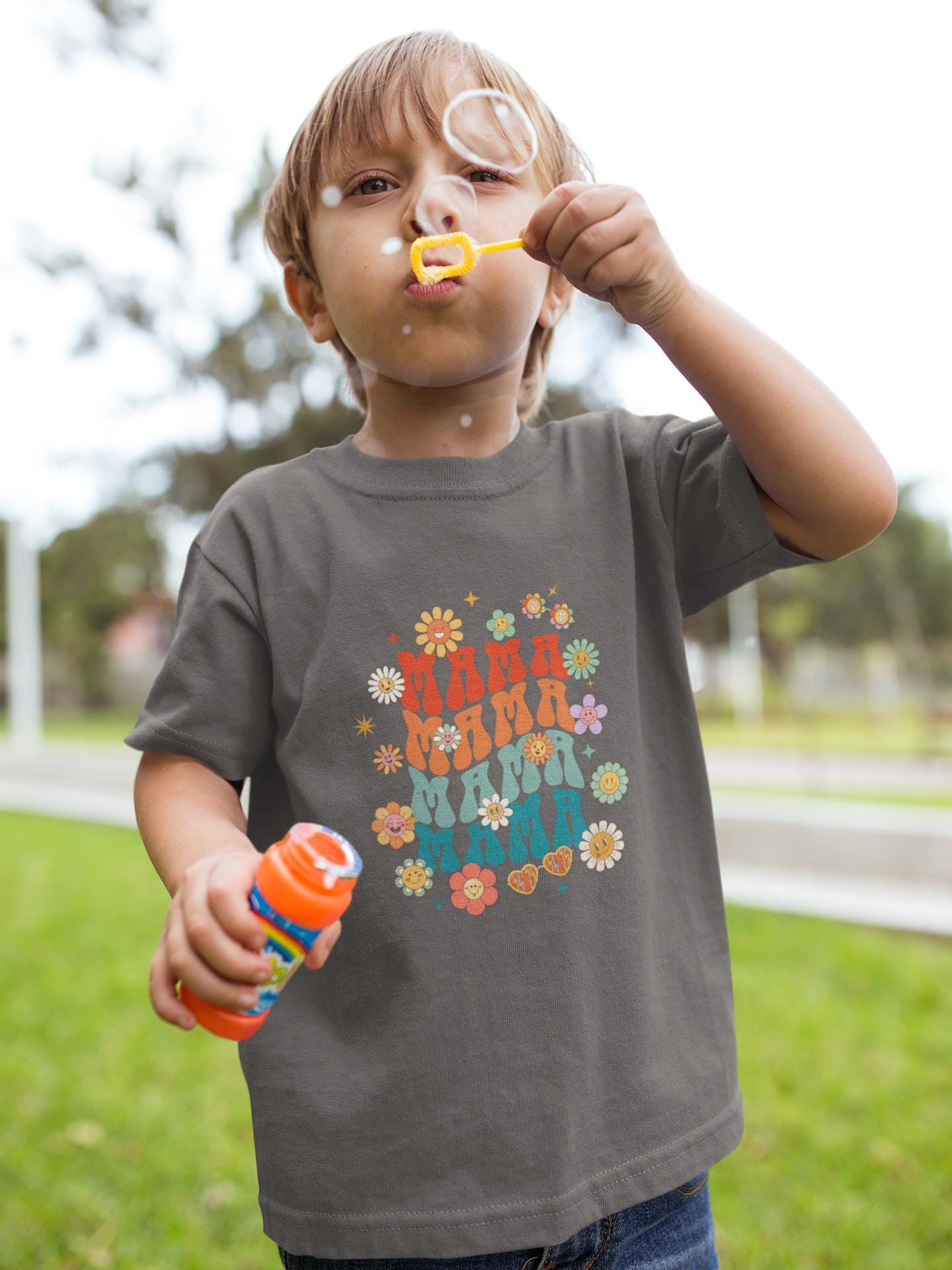 Children's Floral Graphic Tee: Cotton Back-to-School Shirt for Boys & Girls, Relaxed Fit Summer Top