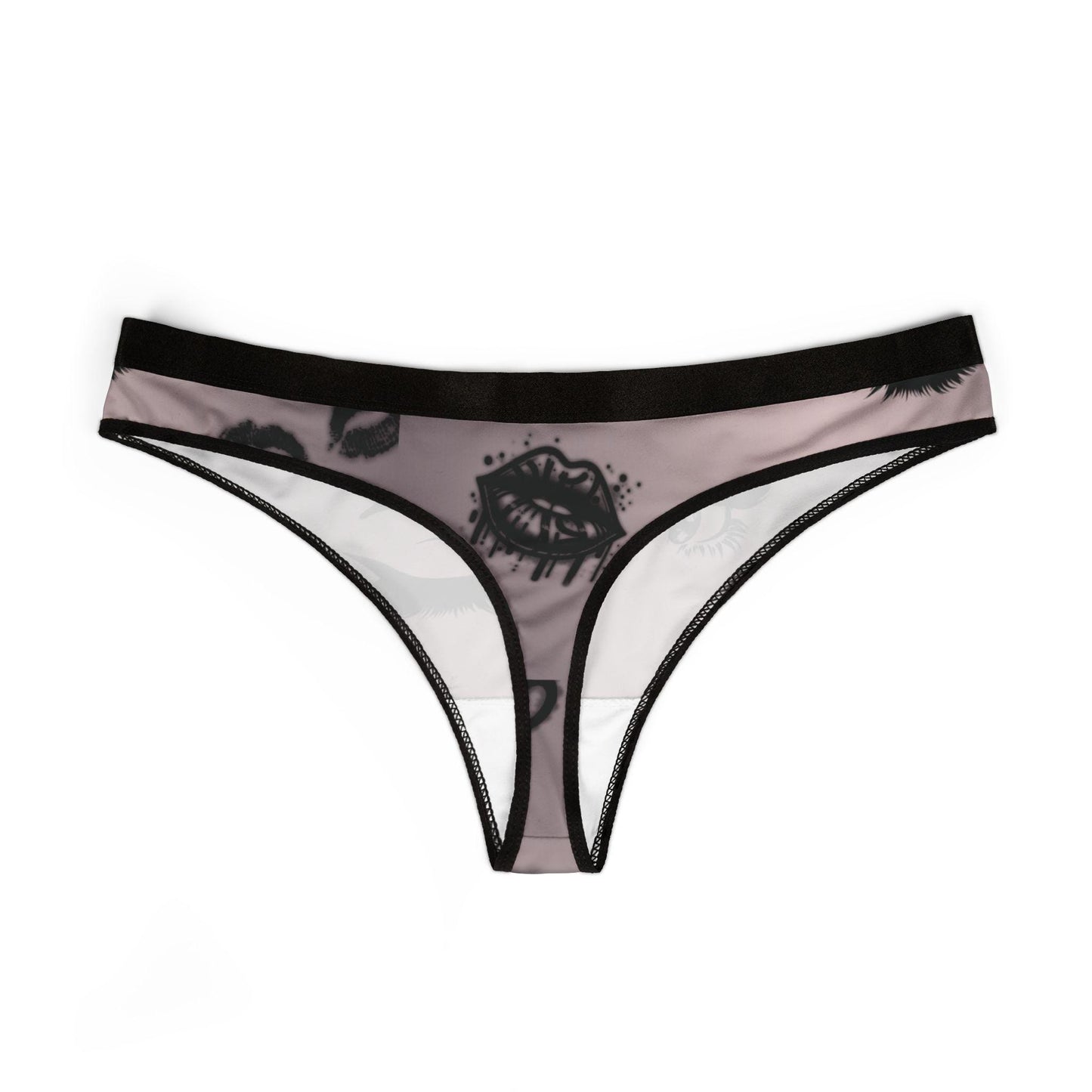 Wink & Kiss Thong  Flirty Lingerie Panties, Cute Streetwear Underwear, Fun Otaku Style