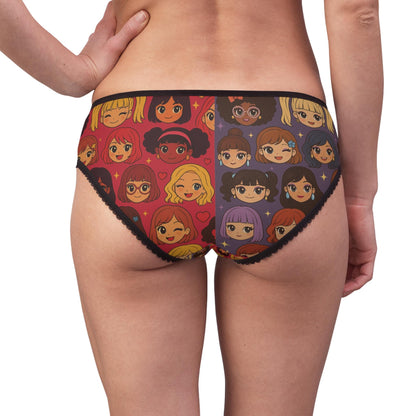 Cartoon Girl Face Panties: Fun High-Waist Underwear
