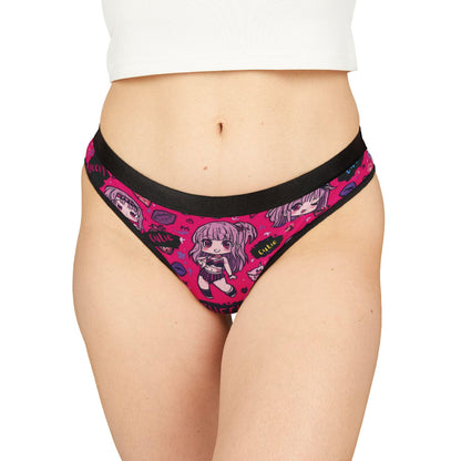 Cheeky Vibez Kawaii Thong, Cute Hot Pink Cheeky Panties, Trendy Underwear Gift for Her, Fun Boudoir Lingerie, Hot Vibez Panty