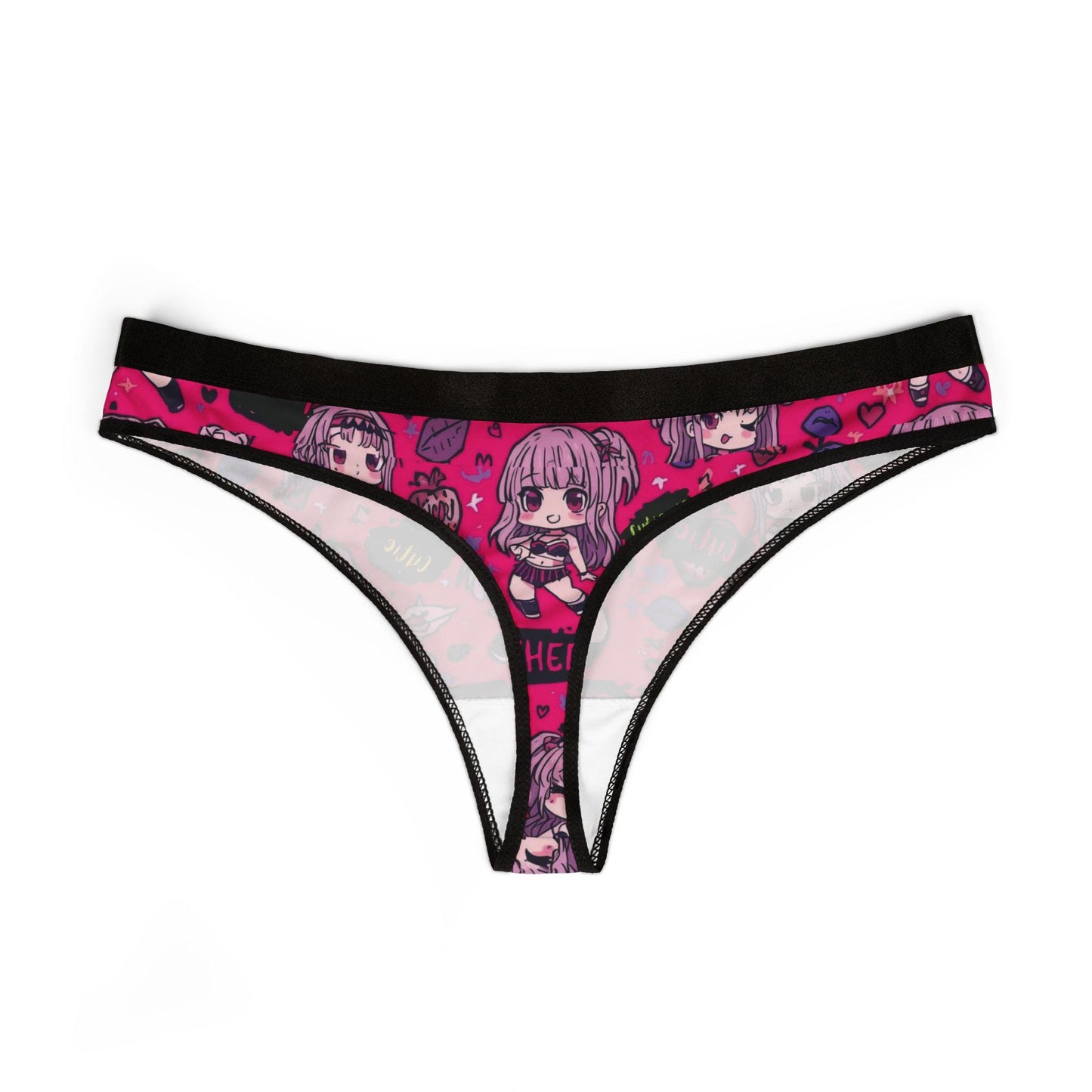Cheeky Vibez Kawaii Thong, Cute Hot Pink Cheeky Panties, Trendy Underwear Gift for Her, Fun Boudoir Lingerie, Hot Vibez Panty