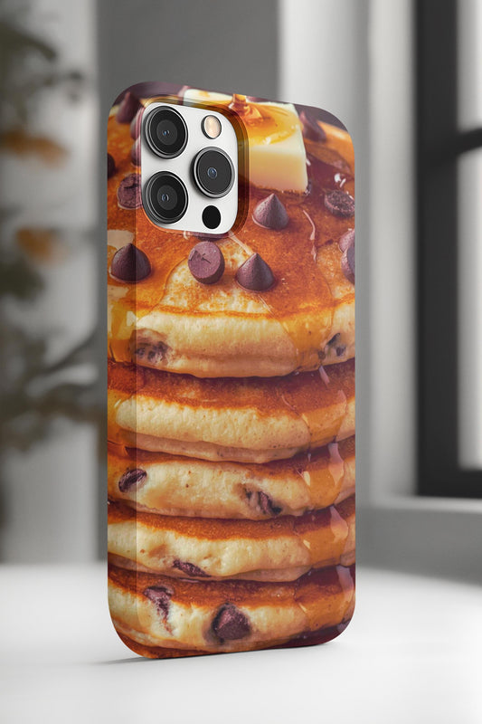 Chocolate Chip Pancake iPhone Case: Foodie Phone Cover for iPhone 16-14