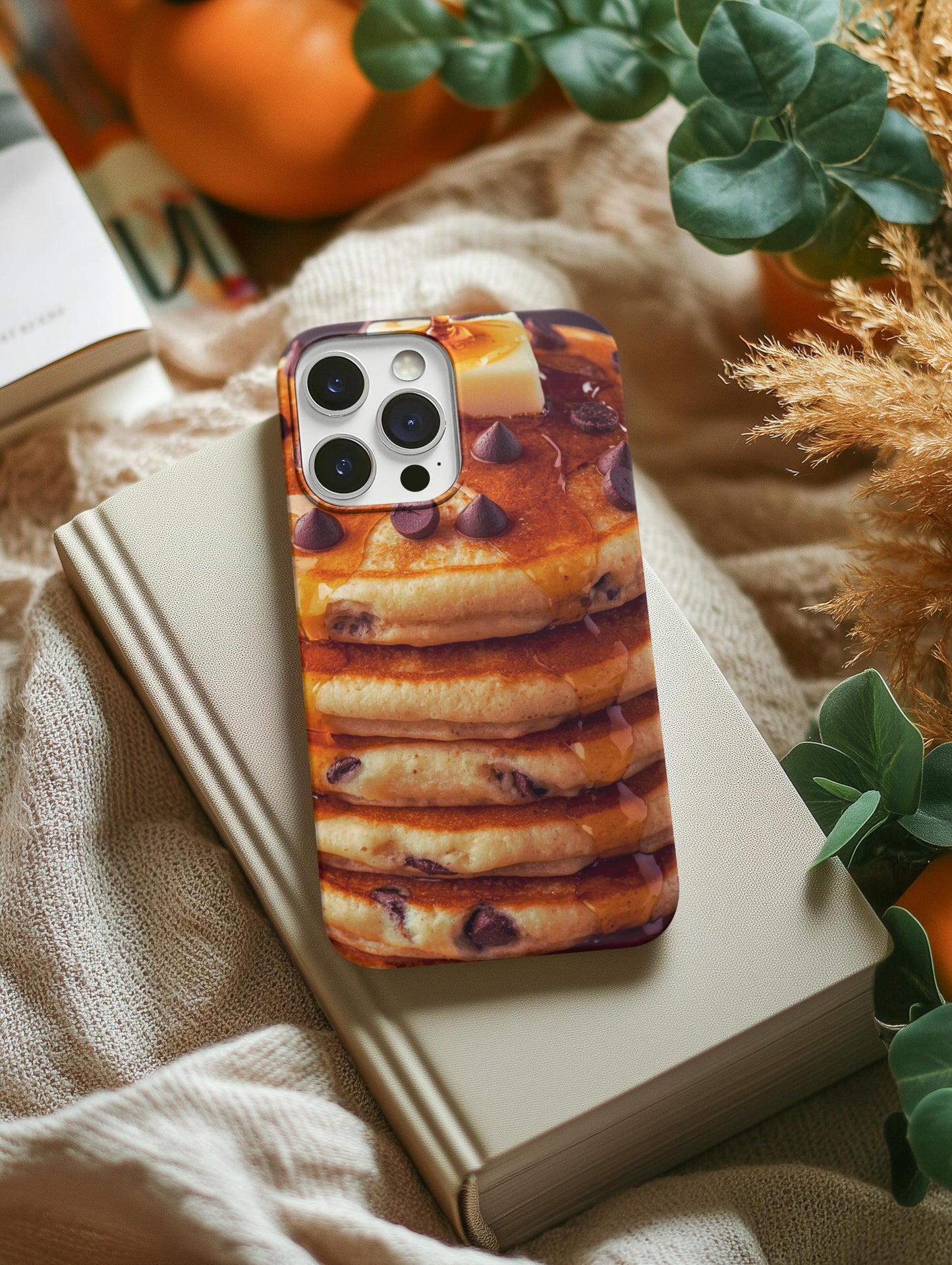 Chocolate Chip Pancake iPhone Case: Foodie Phone Cover for iPhone 16-14