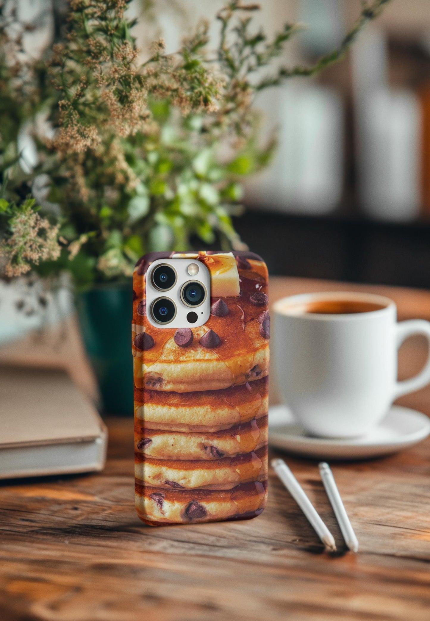 Chocolate Chip Pancake iPhone Case: Foodie Phone Cover for iPhone 16-14