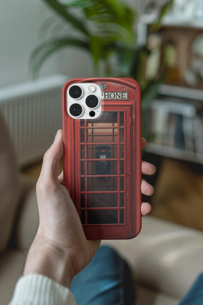 Red Phone Booth Magnetic Phone Case: MagSafe Compatible, Dual Layer Protection