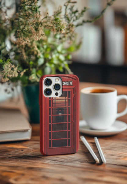 Red Phone Booth Magnetic Phone Case: MagSafe Compatible, Dual Layer Protection