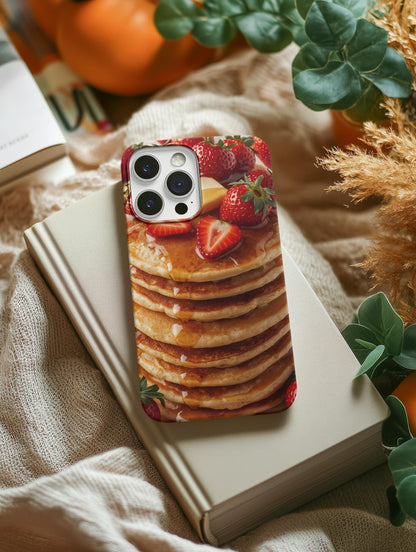 Strawberry Pancake Iphone 16 case. A Berry Cute Breakfast Accessory, Sweet Smartphone for Breakfast Lovers