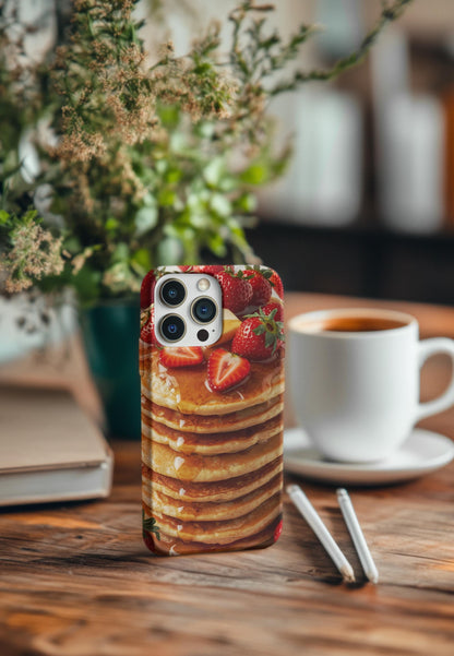 Strawberry Pancake Iphone 16 case. A Berry Cute Breakfast Accessory, Sweet Smartphone for Breakfast Lovers