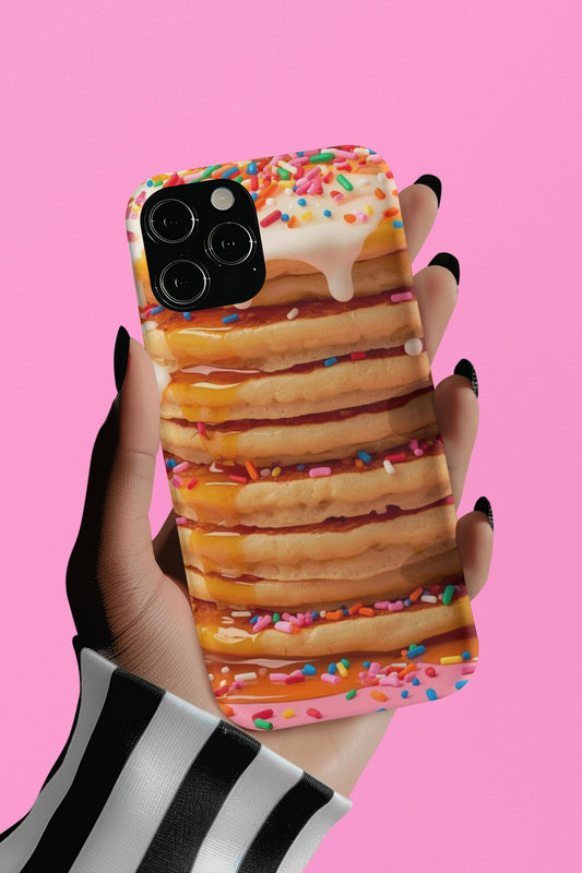 Colorful Confetti Pancake iPhone 14 Case: Unique Foodie Gift for Teens, Fun Phone Accessory