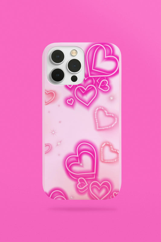 Pink and White Y2K Hearts iPhone Case (PRINT) for iPhone 16, 15, 14, 13, 12, 11, 8, 7, XR, XS, X Pro Max Plus Mini | Alt