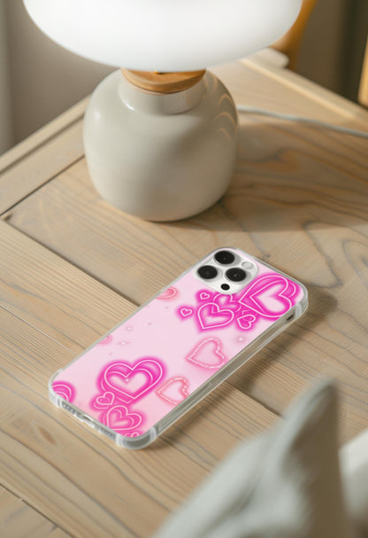 Pink and White Y2K Hearts iPhone Case (PRINT) for iPhone 16, 15, 14, 13, 12, 11, 8, 7, XR, XS, X Pro Max Plus Mini | Alt