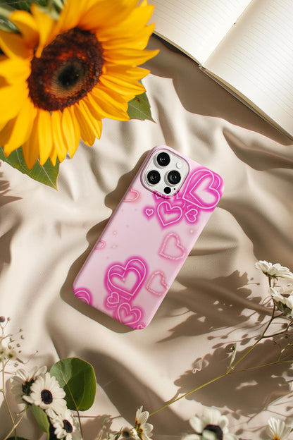 Pink and White Y2K Hearts iPhone Case (PRINT) for iPhone 16, 15, 14, 13, 12, 11, 8, 7, XR, XS, X Pro Max Plus Mini | Alt