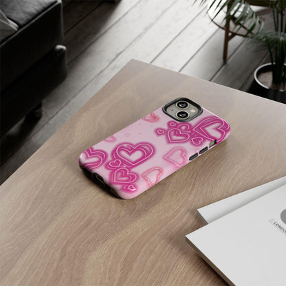 Pink and White Y2K Hearts iPhone Case (PRINT) for iPhone 16, 15, 14, 13, 12, 11, 8, 7, XR, XS, X Pro Max Plus Mini | Alt