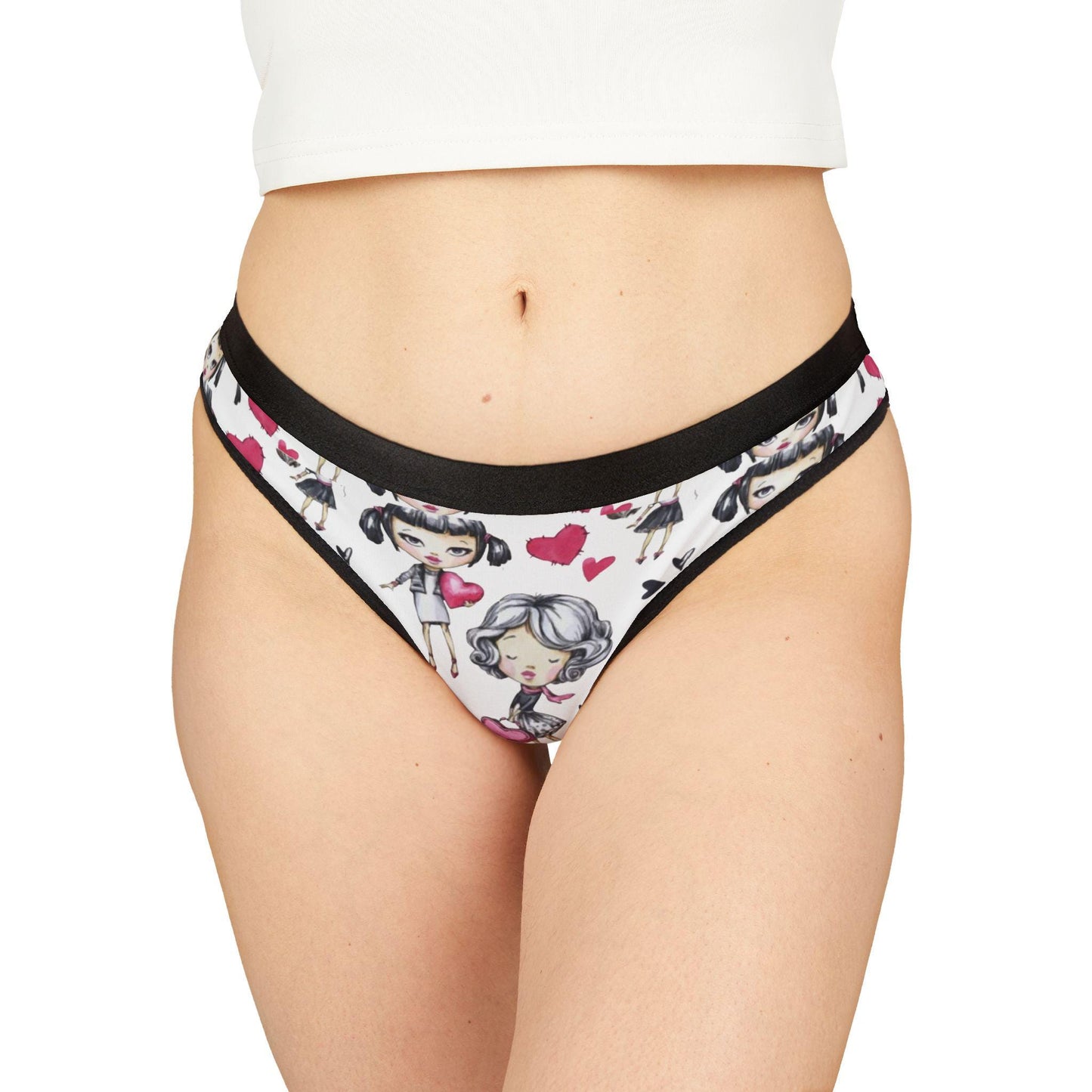 Kawaii Anime-Inspired Mother-Daughter Thong Set: Playful Cartoon Lingerie for Otaku Fans