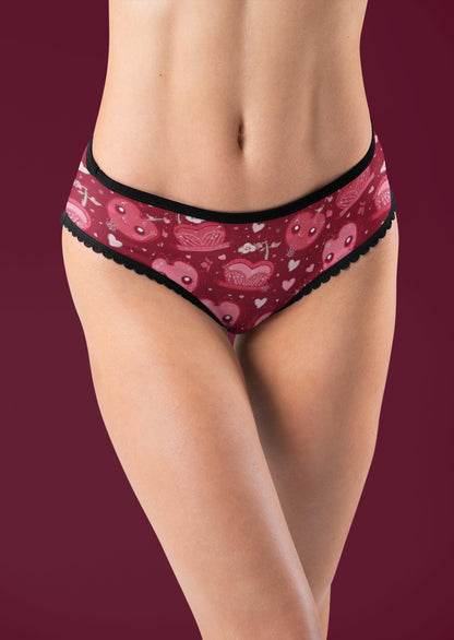 Kawaii Cherry Panties, Adorable Red Briefs, Cute Fashionable Panties for Everyday Wear. Cherrycore Aesthetic for Women ages 16-34