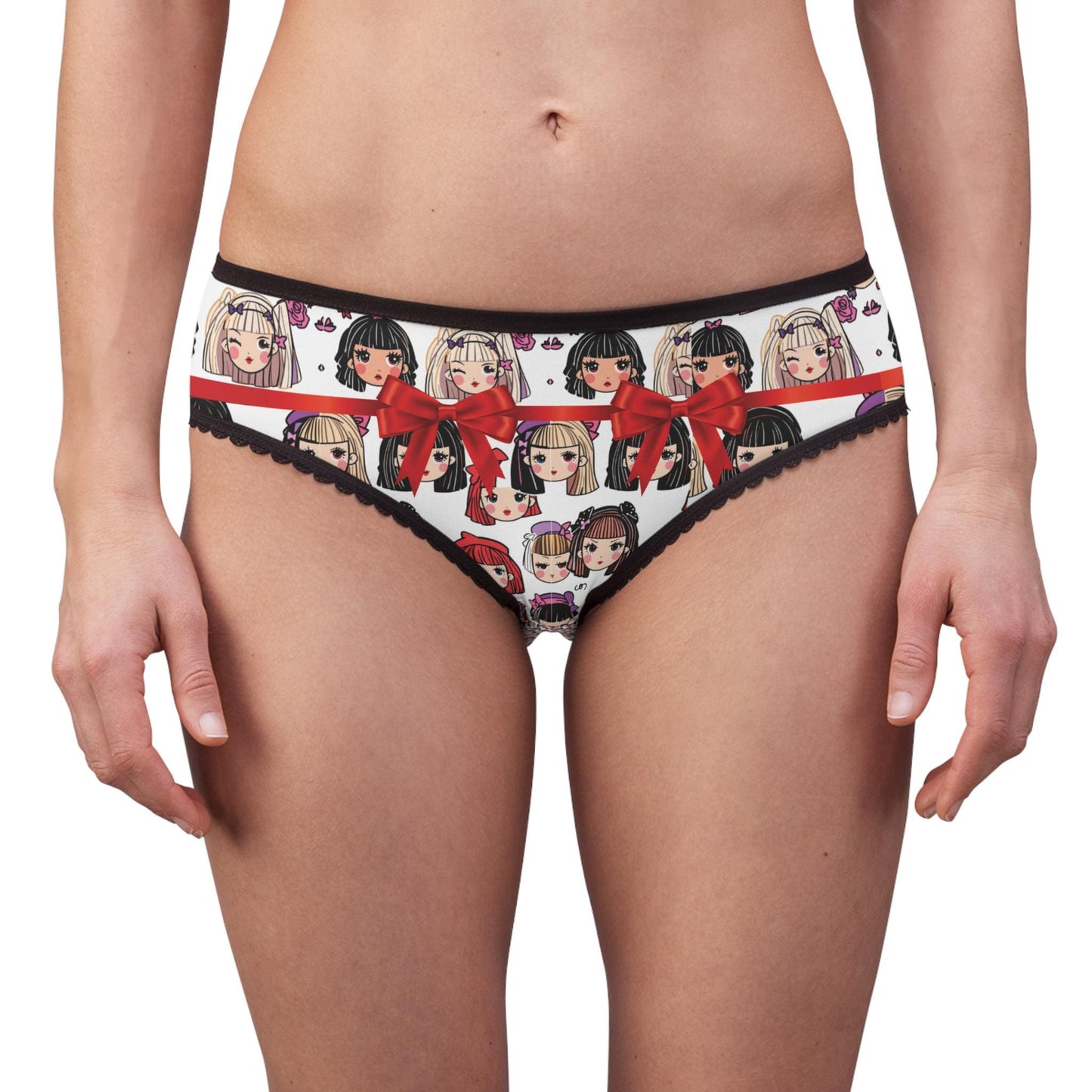 Kawaii Anime Girl Briefs: Cute Bow Panties, Playful Otaku Underwear, Fun Cartoon Lingerie for Women