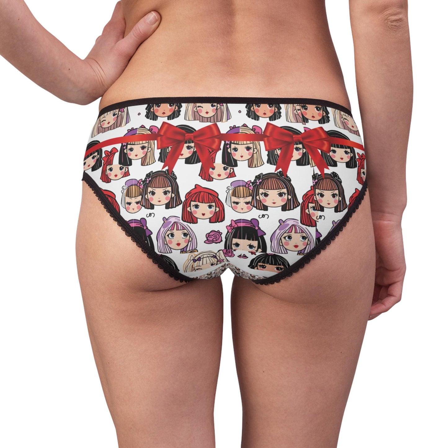 Kawaii Anime Girl Briefs: Cute Bow Panties, Playful Otaku Underwear, Fun Cartoon Lingerie for Women